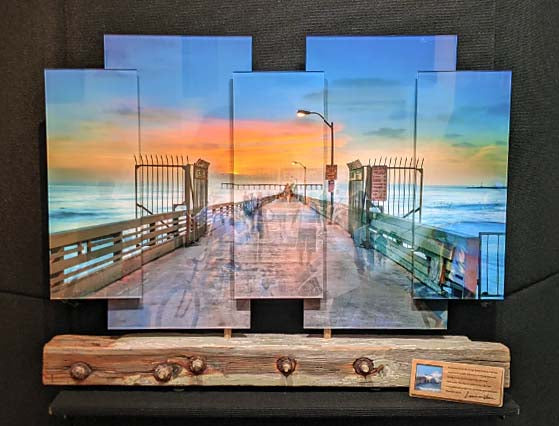 Custom RWI 26x40 5ive Panel on o.b. pier Museum Mounted above Reclaimed Pier Wood Post