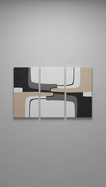 Modular Triptych Wall Art—Onyx and Porcelain