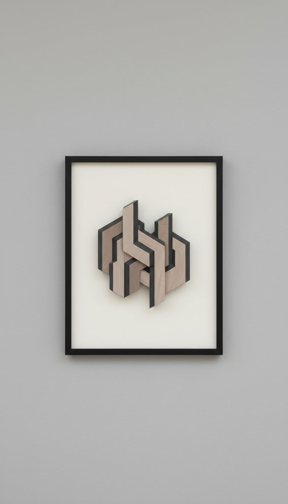 Sculptural Typography Print—Slate Black Frame